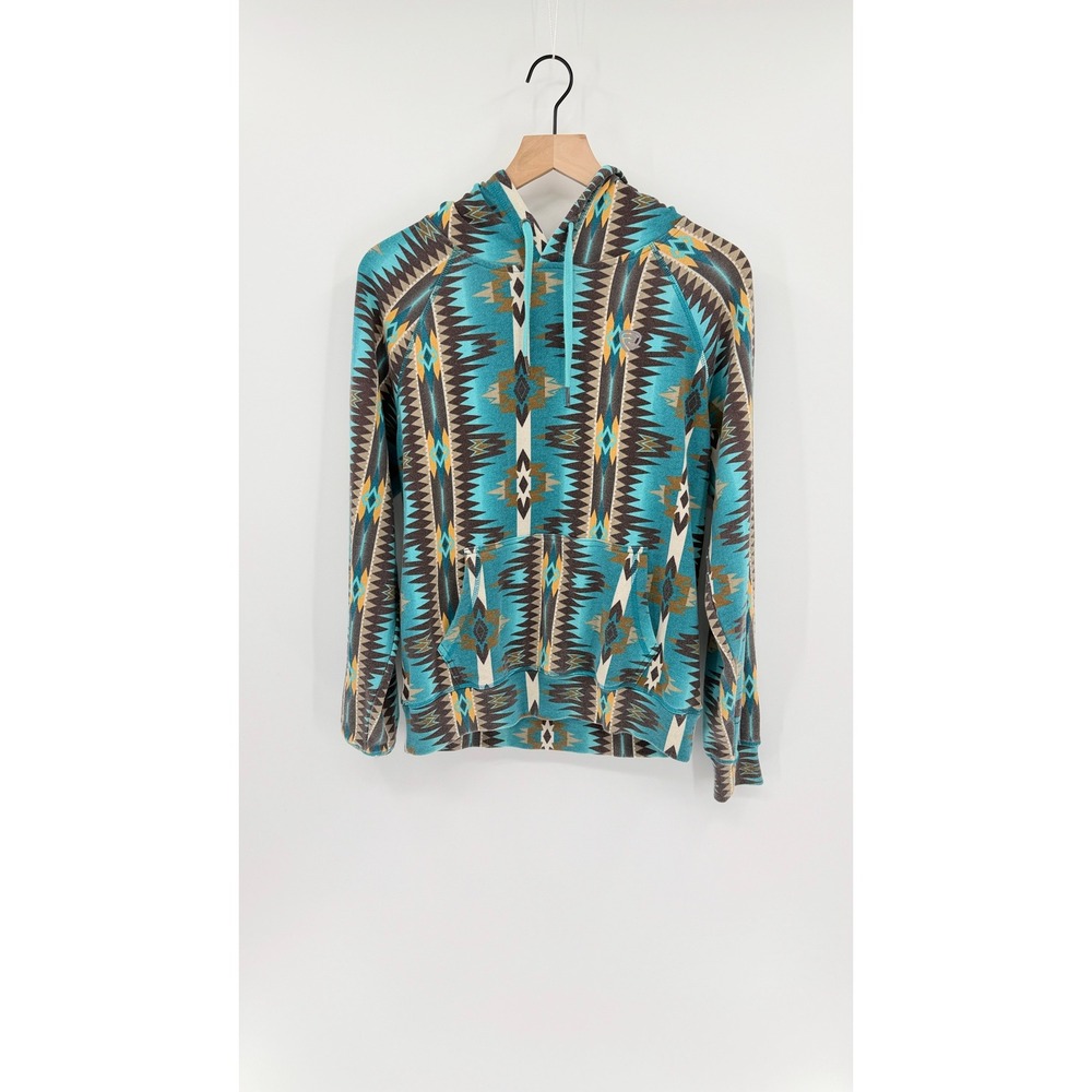 Rock & Roll Denim Southwestern Geometric Western Boho Hoodie S Festival Tribal